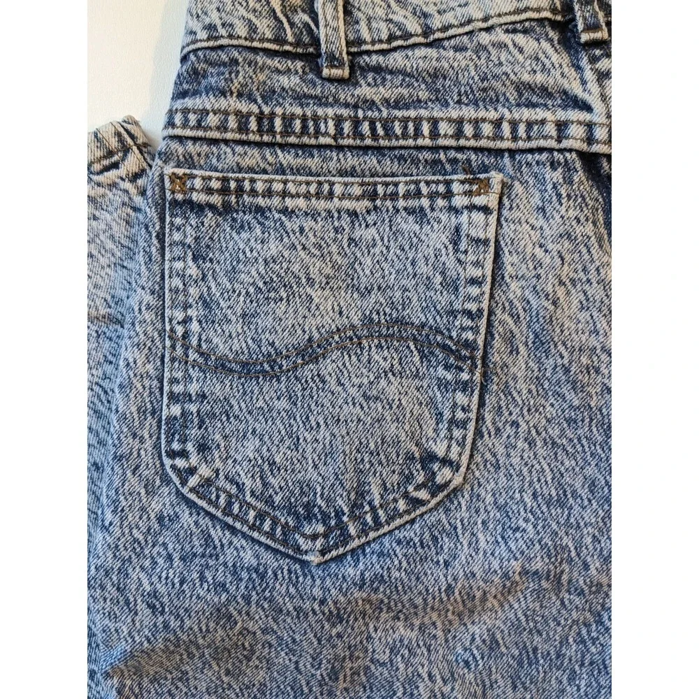 Vintage 1980 Lee Acid Wash Denim Jeans 33 x 30 Union Made Cotton USA 11454 B410